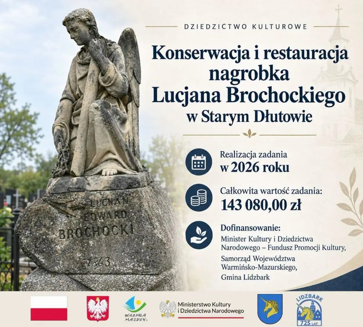 Trwają prace przy nagrobku Lucjana Brochockiego