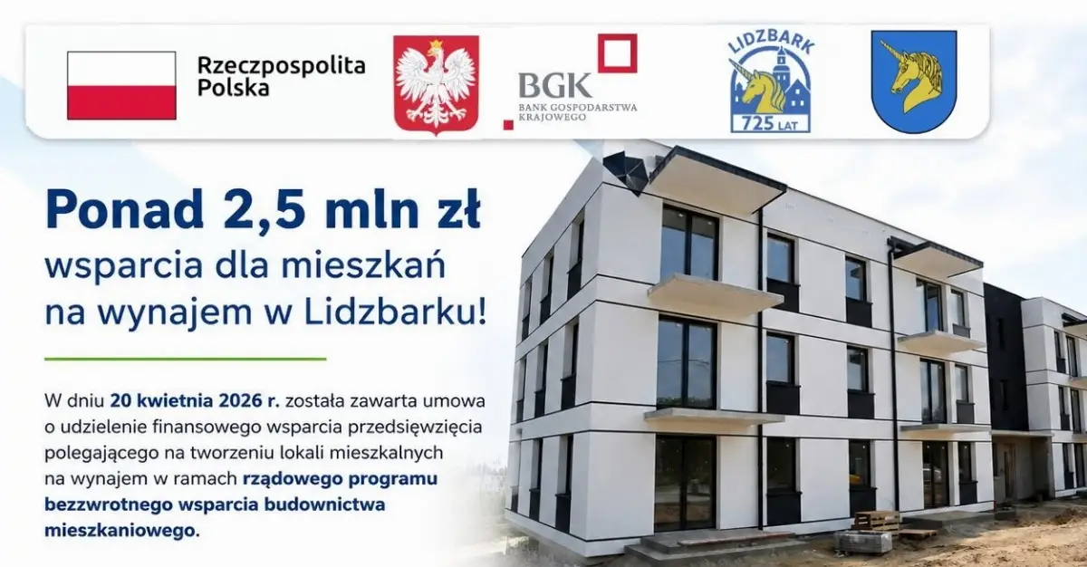 Dofinansowanie budowy mieszkań w Lidzbarku