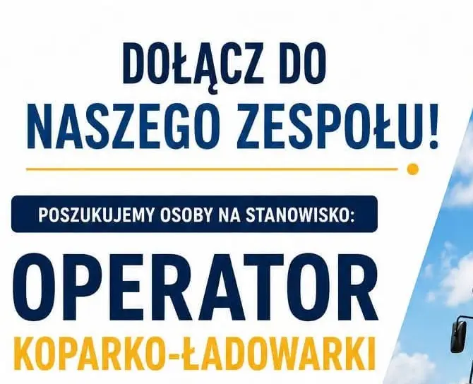PGK w Lidzbarku poszukuje operatora koparko-ładowarki