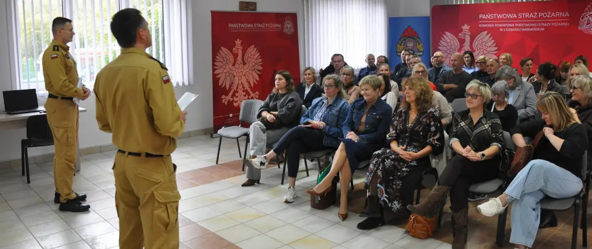 Spotkanie dyrektorów szkół powiatu lidzbarskiego w Komendzie Powiatowej PSP